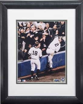 Lot of (2) Derek Jeter Signed 8x10 & 16x20 Photos in Framed Displays (Steiner & MLB Authenticated)